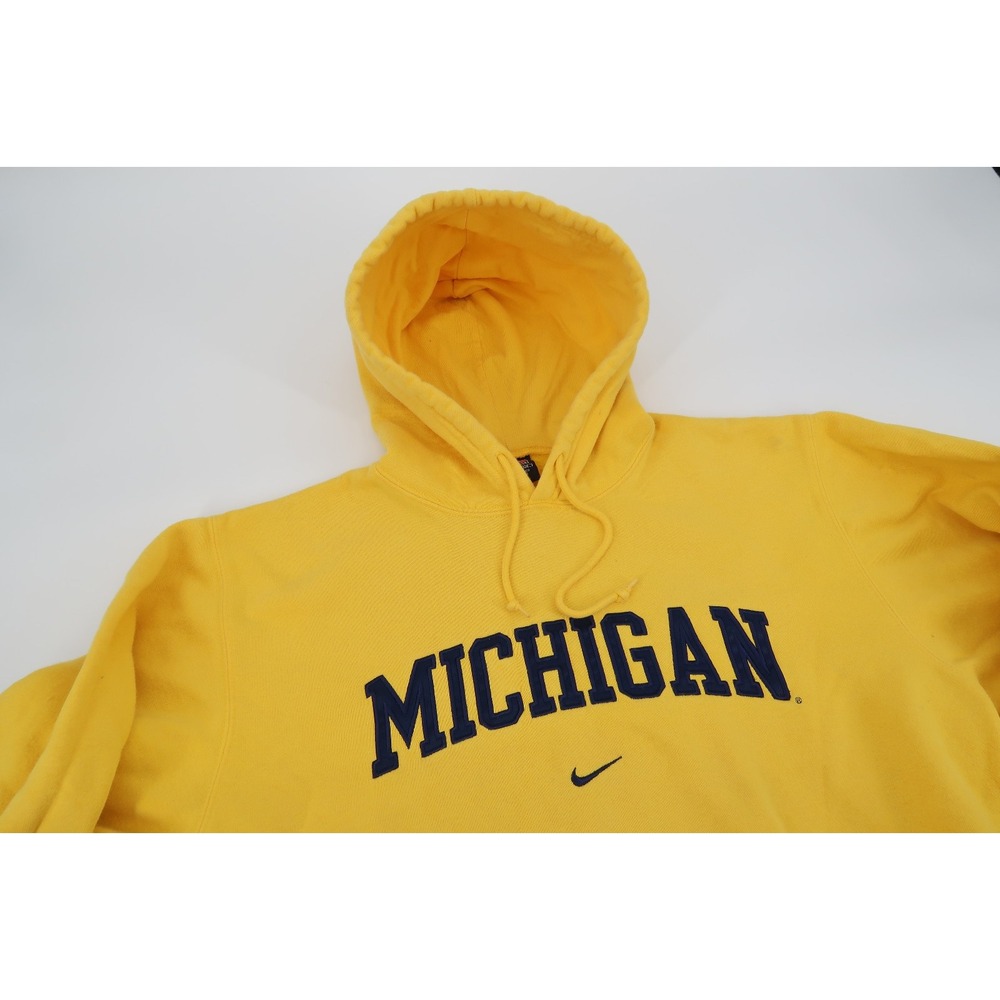 Vintage Nike Team Center Swoosh Michigan Wolverines Hoodie Embroidered Men Small